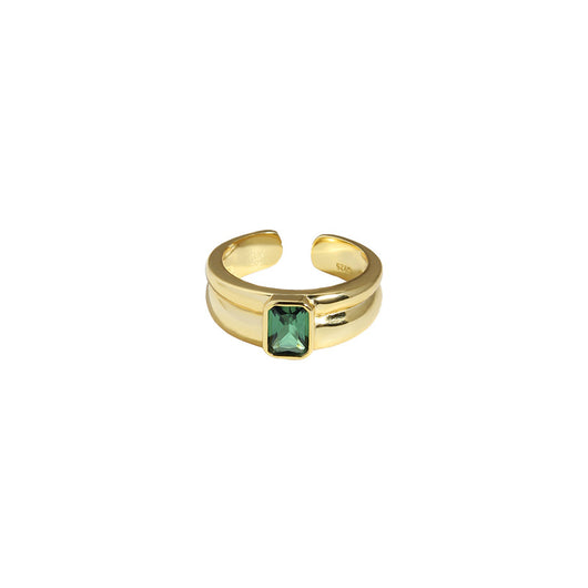 Anillo de Plata Esterlina con Circones Incrustados y Textura Brillante - Image 8