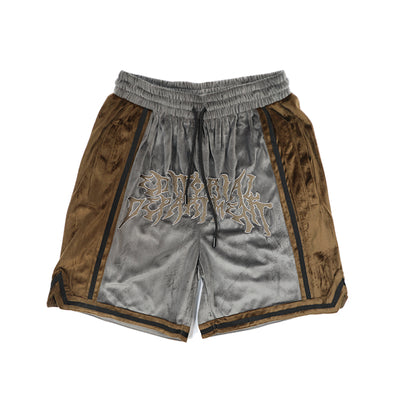 Shorts de Terciopelo con Detalles Bordados