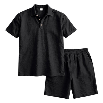 Conjunto de Shorts y Camiseta de Lino para Hombre - Ajuste Relajado - Image 32