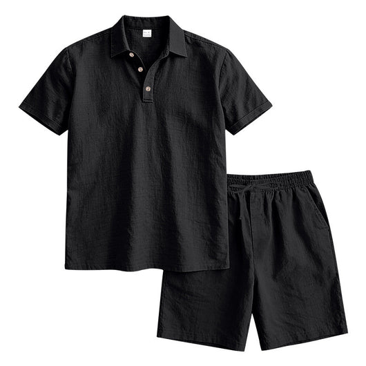 Conjunto de Shorts y Camiseta de Lino para Hombre - Ajuste Relajado - Image 32