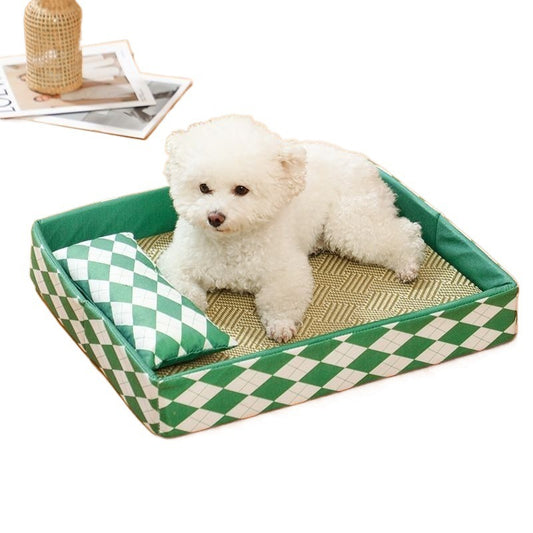Cama Descanso Gato Tejido Ratán Cuatro Estaciones - Nido Lavable para Mascotas