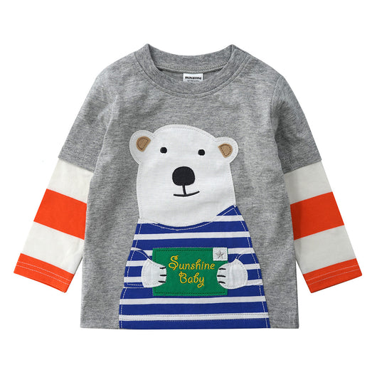 Suéter Infantil Cuello Redondo con Mangas Rayadas - Image 3