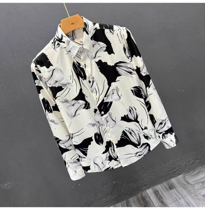Camisa Estampada Floral Slim Fit de Manga Larga para Hombre - Image 21