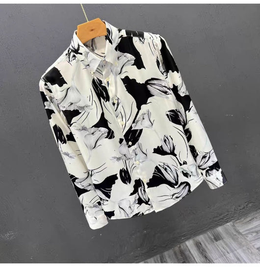 Camisa Estampada Floral Slim Fit de Manga Larga para Hombre - Image 21
