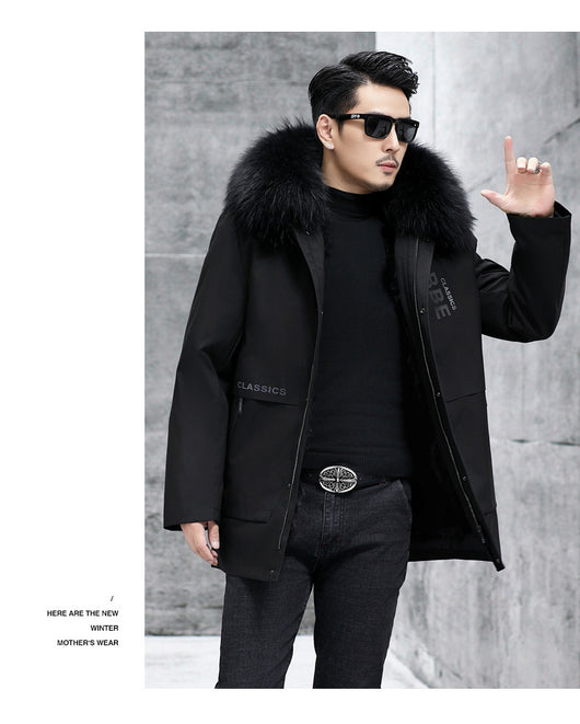 Abrigo de Piel con Cuello de Mapache y Zorro - Image 17