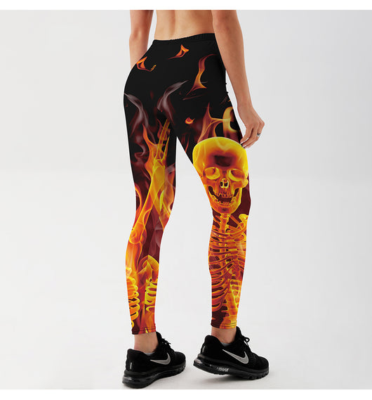 Pantalones Yoga Estampado Calavera Personalidad Halloween - Image 9
