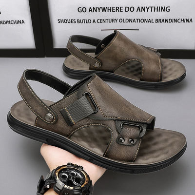 Sandalias de Cuero para Hombre con Suela Gruesa Antideslizante