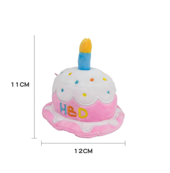 Juguete Peluche Interactivo con Gorro de Cumpleaños para Perros y Gatos