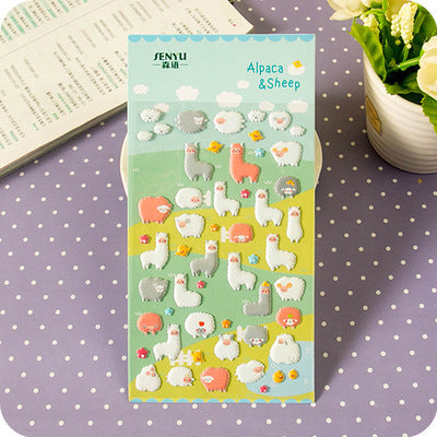 Sheet of colorful puffy alphabet stickers with cute cartoon animals, food, and objects for decoration. - Image 5