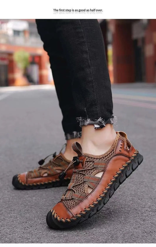 Sandalias Tejidas a Mano con Protección de Dedo - Cómodas y Seguras - Image 12