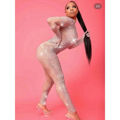 Jumpsuit de Diamantes con Elástico para Baile y Espectáculos - Image 4