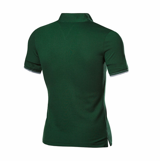 Camisa de Cuello Parado con Letras Bordadas de Manga Corta - Image 19