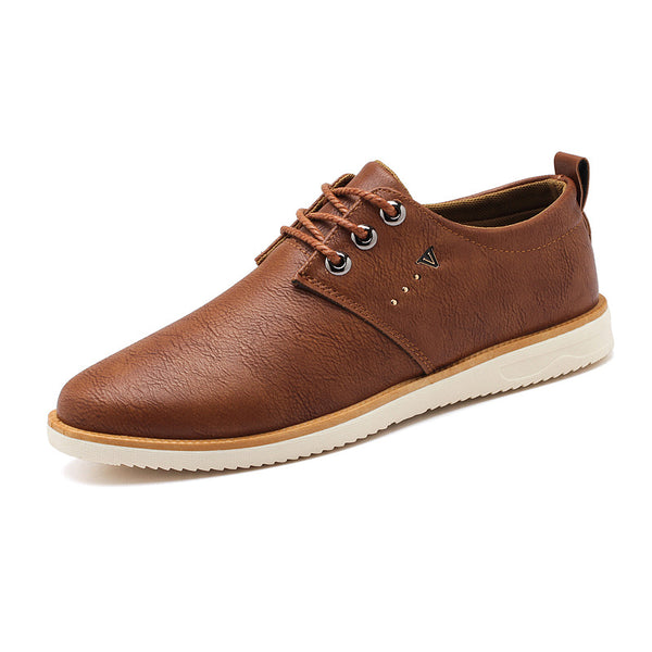 Zapatos Casuales de Cuero Negro Impermeables para Hombre