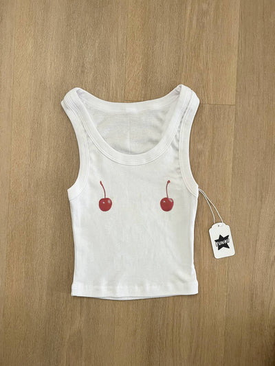 Camiseta Niña Estampado Cereza Sin Mangas Estilo Urbano - Image 44