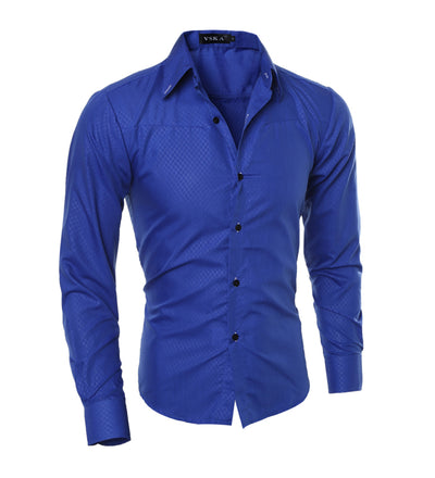 Camisa de Cuadros Diamante para Hombre - Manga Larga Elegante