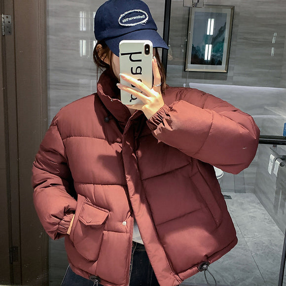 Chaqueta Acolchada Corta Estilo Coreano para Mujer