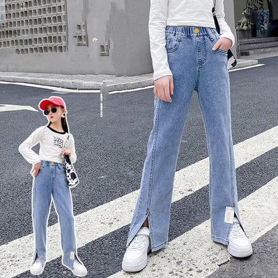 Pantalones Acampanados con Corte Dividido para Niños Grandes - Skinny Stretch - Image 5