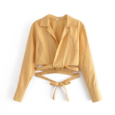 Blusa Lino Corta con Tirantes Anudados - Image 9