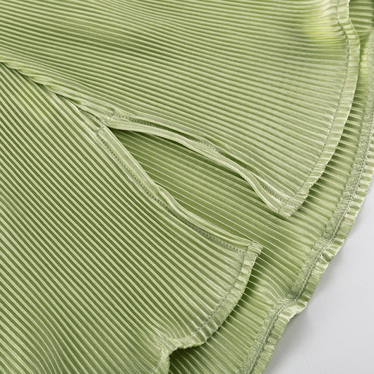 Conjunto Casual: Blusa Verde Manga Corta + Pantalón Plisado Talle Alto - Image 32