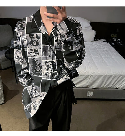 Camisa Manga Larga Estampado Cómics Flores Retro - Image 6