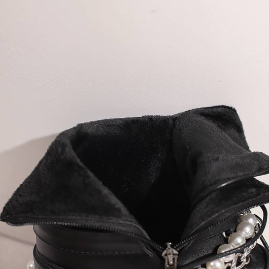 Botas de Cuero para Mujer con Cadena Beaded y Hebilla - Image 17