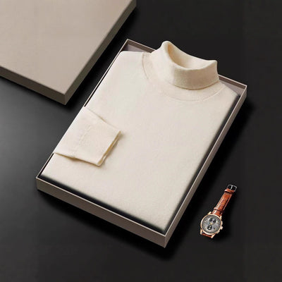 Suéter Cuello Alto Liso Grueso Holgado para Hombre - Image 4