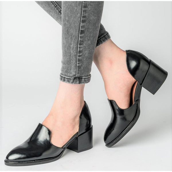 Zapatos Cómodos Talla Grande con Tacón Robusto para Mujer