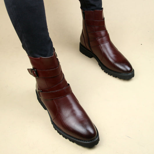Botas Martin Puntiagudas Estilo Británico en Cuero para Hombre - Image 4