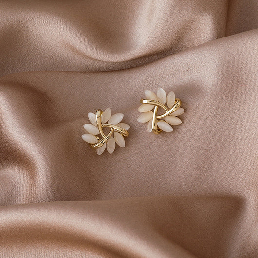 Aretes de Plata S925 Triángulo Geométrico con Ópalo para Mujer