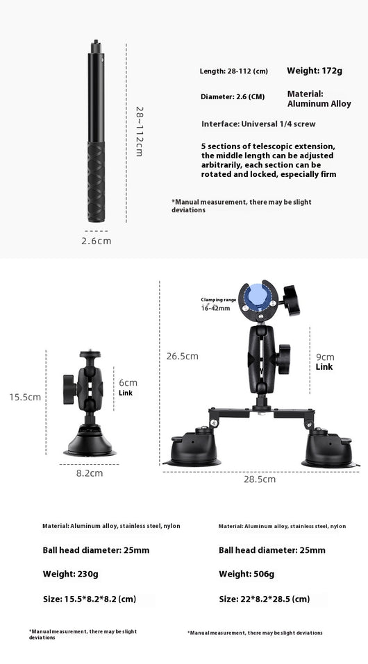 Soporte Panorámico con Ventosa para Cámara y Raqueta en Techo de Auto - Image 9