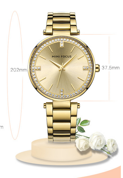 Reloj de Cuarzo para Mujer con Diamantes, Calendario y Resistencia al Agua - Image 10