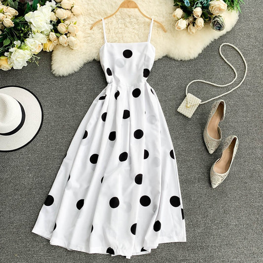Vestido Vintage de Lunares para Verano con Tirantes