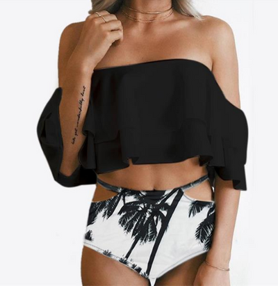 Bikini Asimétrico con Volantes Estampado - Traje de Baño Sexy y Moderno - Image 7