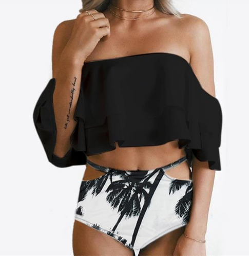 Bikini Asimétrico con Volantes Estampado - Traje de Baño Sexy y Moderno - Image 7