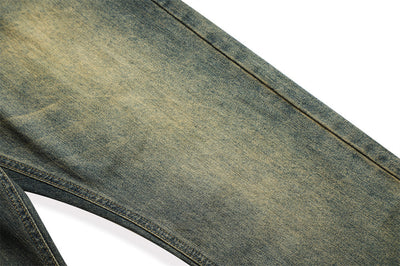 Jeans Vintage Holgados Teñidos Amarillo Barro para Hombre - Image 18