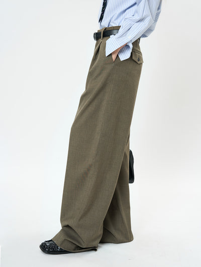 Pantalones Casuales Rectos con Corte Vertical y Acabado Liso - Image 30
