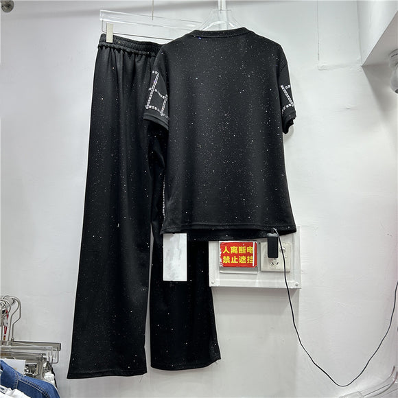 Conjunto de Dos Piezas: Pantalón Ancho Recto y Blusa Premium para Mujer