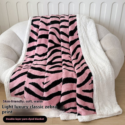 Manta de Tafetán Jacquard Estampado Leopardo Doble Capa - Image 14