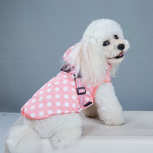 Abrigo Acolchado para Perros con Lunares y Forro de Felpa - Image 3