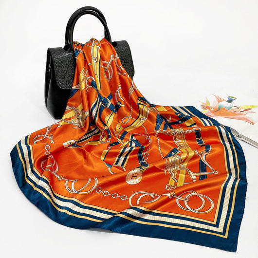 Pañuelo de Seda 90cm Primavera Otoño - Cuadrado Elegante - Image 22