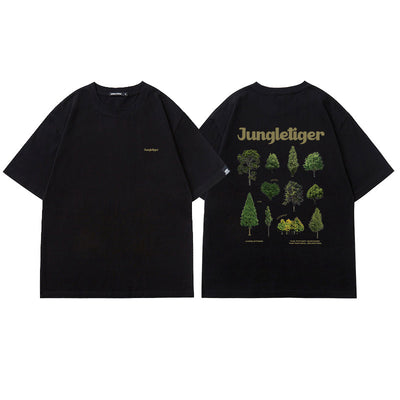 Camiseta Holgada con Estampado Botánico Cuello Redondo Manga Corta - Image 9