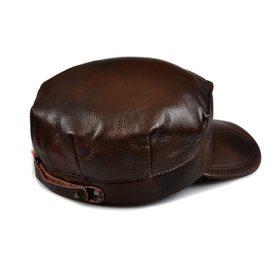 Gorra Octagonal de Cuero Genuino para Hombre - Otoño e Invierno - Image 2