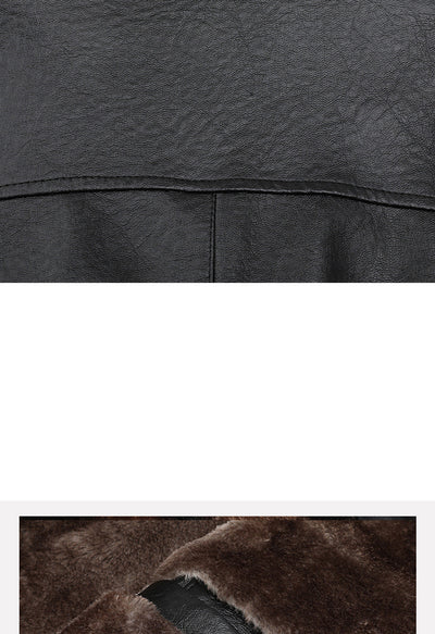 Chaqueta de Cuero Grueso Casual para Hombre con Forro de Algodón - Image 11