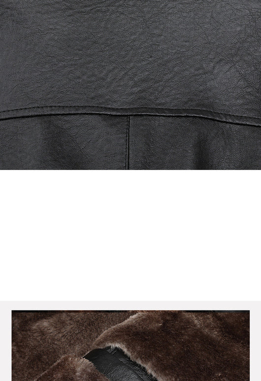 Chaqueta de Cuero Grueso Casual para Hombre con Forro de Algodón - Image 11
