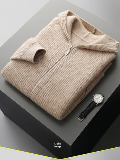 Cardigan con Capucha de Lana Gruesa para Hombre - Corte Holgado y Casual - Image 15