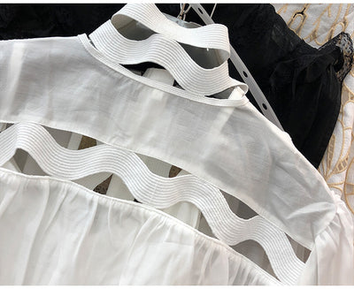 Conjunto de 2 Piezas: Blusa Hueca Manga Larga + Short Estampado - Image 14
