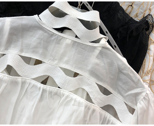 Conjunto de 2 Piezas: Blusa Hueca Manga Larga + Short Estampado - Image 14