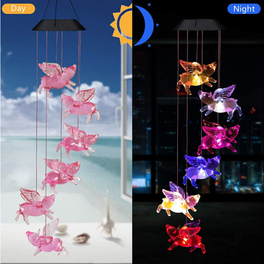 Lámpara Solar Decorativa con Carillón de Viento - Colibrí y Mariposa - Image 13