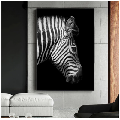 Cuadro de Lona Cebra Blanco y Negro - Arte de Pared Moderno para Sala de Estar - Image 6