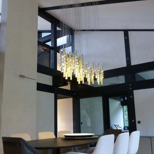 Lámpara Colgante Tubo Hueco Tallado - Candelabro Creativo